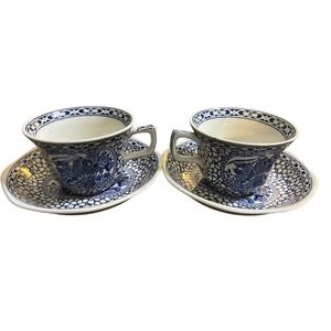 Adams Chinese Bird Real English Ironstone Tea Cup Saucer Set‎ of 2 England